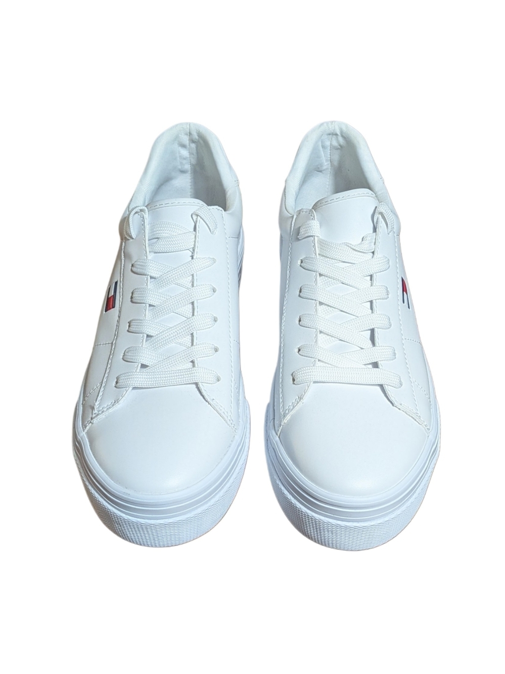 Tommy Hilfiger Womens 10M White Low Top Sneakers Lace Up Casual Shoes New No Box